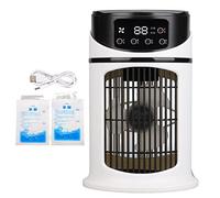 Fdit Portable Mini Air Conditioner - 3 in 1 Air Cooler, Humidifier & Fan with 8H Cooling, USB Powered, Low Noise for Home Office Bedroom Desktop, Includes Ice Box & Water Tank