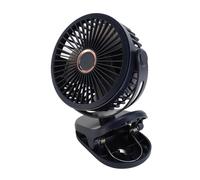 Fdit Portable Rechargeable Clamp/Holder On Fan Powerful Low Noise 360° Rotate Cooling Fan for Bedroom Office USB Desk Clamp/Holder for Strollers Camping (Blue)
