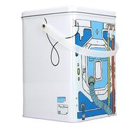 Fdit Powdered Laundry Detergent Container, Iron Material with Perspective Window for Storage, Cartoon Washing Machine Shape, Large Capacity for Dog Food Cat Food Household Items