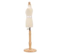Fdit Professional Beech Wood Doll Dress Form, Mini Sewing Mannequin with Stable Wooden Base for Clothing Design Display and Tailoring