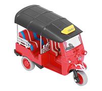 Fdit Pull Back Thai Tricycle Toy, Alloy Tuk Tuk Car Model with Realistic Design, Retro Vehicle Toy for Kids Aged 3 and Up, Easy Operation Pull Back Car for Children's Play and (Red)
