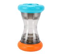 Fdit Puppy Slow Feeder Toy Dog Treat Dispensing Puzzle with Maze Column and Silent TPE Wheels for Anxiety Relief Slow Eating (Blue and Orange)