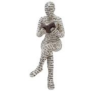 Fdit Reading Woman Figurine Resin Reading Women Thinker Statue Modern Abstract Art Sculpture for Decoration (F)