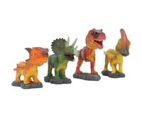 Fdit Realistic Dinosaur Figures Set Educational Head Shaking Dinosaur Toy for Kids Interactivity Stress Relief, 4pcs PVC+Metal Toys