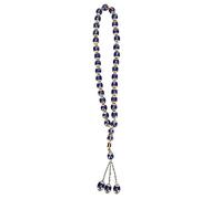 Fdit Red Resin Muslim Prayer Beads, 7 Colors Elegant Design Unisex Letters Words Worship Supplies for Muslim (Blue)