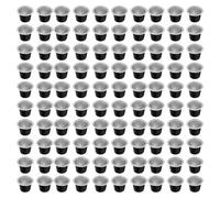 Fdit Refillable Coffee Capsules 100 Pcs Easy Sealing for Coffee Makers Aluminum Foil Cups for Home Use (Black)