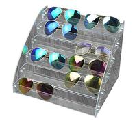 Fdit Removable 6-Layer Acrylic Sunglasses Storage Box Display Case Transparent Minimalist Table Top Glasses Case Bracket Desktop Storage Box for Displaying Glasses
