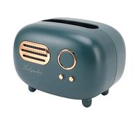 Fdit Retro Radio Shaped Tissue Box with Lid, Large Opening, Fine Workmanship for Living Room, Bathroom, Car, Luxury Hotel (Green)