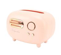 Fdit Retro Radio Shaped Tissue Box with Lid, Large Opening, Fine Workmanship for Living Room, Bathroom, Car, Luxury Hotel (Large Pink)