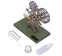 Fdit Retro Stirling Engine Model, External Combustion Engine for Science Education with Copper Stainless Steel Construction Demonstrates Physics Principles Classroom