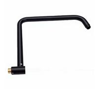 Fdit S Shaped Shower Arm 360 Rotating Stainless Steel Shower Extender Arm with Flange Adding 9 Inches Height 13 Inches Length for Large Rain Heads (Black)