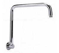 Fdit S Shaped Shower Arm 360 Rotating Stainless Steel Shower Extender Arm with Flange Adding 9 Inches Height 13 Inches Length for Large Rain Heads (Electroplating 51118061117(Left),)