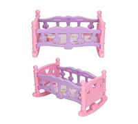 Fdit Safe Cute Miniature Dollhouse Baby Bed for Bedroom, Expand Children's Cognition of the Real World, Suitable for Children's Play and Interaction