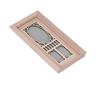 Fdit Screen Door for DIY Dollhouse, Mini Birch Wood Dolls Door for 1:12 House Living Room, Christmas
