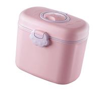 Fdit Sealed Milk Powder Dispenser Container, Travel-Friendly Baby Milk Powder Holder with Scoops, Plastic for On-the-Go Use (Pink)