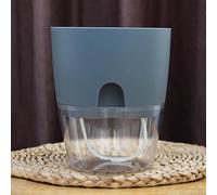 Fdit Self Watering Planter with Two Layer Design, AS Plastic Flower Pot for Indoor Outdoor Plants, Flowers, Flower Pot with Transparent Water Storage Basin (23.5cm/9.3in Diameter)