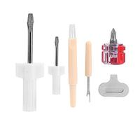 Fdit Sewing Machine Repair Tool Kit, 5Pcs Screwdriver and Thread Removal Set with Needle Plate Tool Plastic Metal Household Sewing Machine Maintenance Accessories