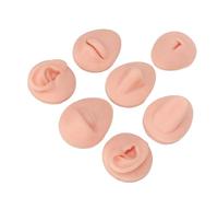 Fdit Silicone Body Exercise Model for Drilling Beginners Simulating the Nose of the Ear in the Navel Tongue and the Drilling of the Eye, Exhibition Reusable Jewels (Light Skin Tone)
