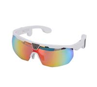 Fdit Smart Cycling Glasses, AI Translation Glasses Wearable Tech with 8MP HD Camera Anti Shake WiFi Bluetooth for Outdoor Adventure Cycling Travel (Iridescent Coated Lenses (White Body))