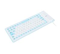 Fdit Soft Silicone Foldable Keyboard Mute Button Portable 85 Keys Silicone Keyboard for PC (Blue)