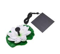 Fdit Solar Powered Water Fountain, 1.5W Water Lily Fountain with 6 Nozzles for Bird Bath Pond Garden Patio Landscape Outdoor Use (White)