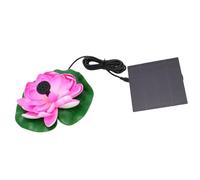 Fdit Solar Powered Water Fountain, 1.5W Water Lily Fountain with 6 Nozzles for Bird Bath Pond Garden Patio Landscape Outdoor Use (Pink)