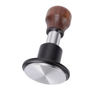 Fdit Spring Loaded Coffee Tamper 58.5mm, Dual Spring Calibrated Tamper with Walnut Handle, 304 Stainless Steel Tamping Tool for Even Extraction