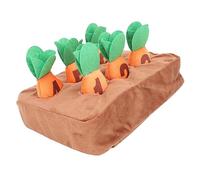 Fdit Squeaky Carrots Enrichment Dog Toy Soft Plush Carrot Interactive Toy for Kids and Pets, Bite Resistant for Child and Child Bonding, Brown, Green, Orange, 23 X 18 X 6 Cm