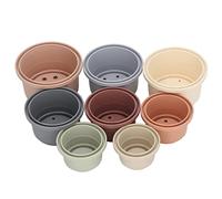 Fdit Stackable Cups, Educational Color Learning Toys, Bath, 8 Pieces, Rich Colors, Modern Design, ABS for Toddlers/Infants/Toddlers