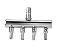 Fdit Stainless Steel Aquarium Air Valve with Control for Shunt Gas, Ideal for Oxygen Aeration Pumps, Suitable for Aquaculture and Fish Tank Use (8-Turn 4mm Four-Hole Splitter)