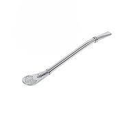 Fdit Stainless Steel Yerba Mate Bombilla, 15.7cm Filtered Drinking Straw with Spoon End Silver Tea Gourd Straw for Loose Leaf Tea French Press Coffee