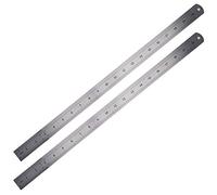 Fdit Steel Ruler, Double Sided Measuring Tool with Locking Screw for Woodworking and Office Use, 50cm 19.7in Scale