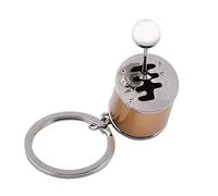 Fdit Stick Gearshift Knob Keyring, Gear Shifter Keyring, Metal Alloy Keychain with Moving Gear, Creative Auto Car Present for Fans, for Stick Gearshift Learning (Gold)
