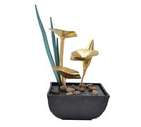 Fdit Tabletop Fountain with LED Light, Quiet Submersible Pump for Indoor