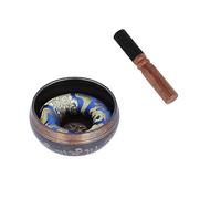 Fdit Tibetan Singing Bowl, Chanting Bowl with Handmade Chimes for Peaceful Meditation, Ideal Yoga Practice and Relaxation, Handcrafted in Nepal