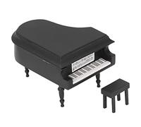 Fdit Tiny Vivid Miniature Piano Decor Musical Instrument for Doll House Toys Glossy Shiny Paint Treatment Beech Materials
