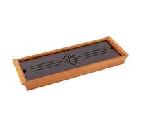 Fdit Traditional Chinese Knot Pattern Tea Tray Bamboo Gongfu Tea Table Serving Tray Chinese Classic Kungfu Tea Serving Plate Green Tea Oolong Tea Tray Teapot Trivets Cup Platte