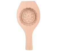 Fdit Traditional Wooden Mooncake Mold, Handmade Floral Pastry Press with Carved for DIY Moon Cakes Bean Cakes Baking (No. 06)