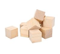 Fdit Unfinished Wooden Blocks, 4 x 4 x 4cm Smooth Uniform Size Small Wood Cubes Pine Wood Blocks for Baby Shower Events Crafts DIY Home Decor