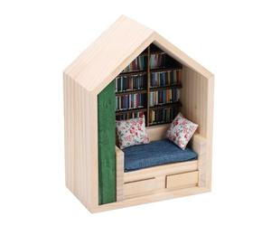 Fdit Unique Handcrafted Anxiety Bookshelf Calming Home Decor Stress Reliever Pine Wood
