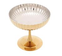 Fdit Vintage Footed Dessert Cup, 304 Stainless Steel Ice Cream Cup with Gold Finish for Pudding Fruit Salad Yoghurt and More
