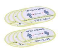 Fdit Warning Wall Stickers, Eye-Catching Social Distancing Signs for Supermarkets and Offices, Easy to Apply PVC Keep Distance Markers, 10Pcs/Set