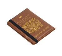 Fdit Water Proof Brown UK Passport Card Holder, Soft Magnetic Blocking PU Leather Passport Cover, Travel Essential for ID Credit CDC