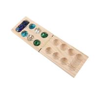 Fdit Wooden Folding African Stone Game Set with Stone Chess and Storage Bag for Developing Logical Thinking and Parent-Child Interaction (Small)