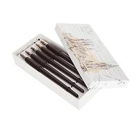 Fdit Wooden Handle Dip Pen, 5 Interchangeable Nibs for Calligraphy Drawing Painting, with Comfortable Grip and Gift Box, for Artists Students Teachers (Brown thick wooden pole)