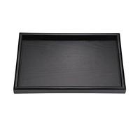 Fdit Wooden Serving Tray Rectangular Fruit Tea Breakfast Plate for Home, Hotel, Cafe, Coffee Canteens, Black Varnish, Wood, 25*18*2cm