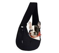 FDJASGY Small Pet Sling Carrier-Hands Free Reversible Pet Papoose Bag Tote Bag with a Pocket Safety Belt Dog Cat for Outdoor Travel Black