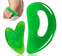 FDKJEJC Body Gua Sha Tool Cellulite Guasha Tool for Body Large Body Massage Tools (Natural Resin) Lymphatic Drainage Tool Guasha Tool for Face,Back, Legs, Women's Body Shaping Tools (Green)
