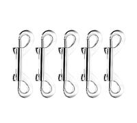 FDKJOK Pack of 5 Double Ended Bolt Snap Hook Zinc Alloy Spring Hook Nickel Plated Metal Clips Trigger Chain Clips Multipurpose Hardware Buckle for Dog Leash Key Chain Pet Feed Buckets(Silver)