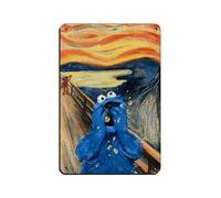 FDKLK Screaming Cookie Monster Edvard Munch Poster Tin Sign Vintage Metal Pub Club Cafe Bar Home Wall Art Decoration Poster Retro 8x12inch(20x30cm)
